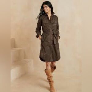 Banana Republic olive green Long-Sleeve Dress